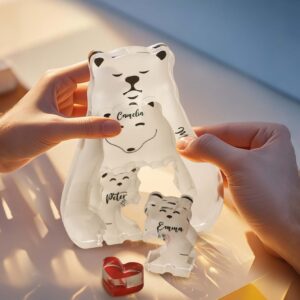 Personalized Bear Puzzle Single Parent Bears Family Block Puzzle Gifts for Mother Father