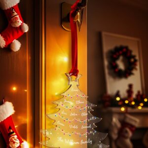 Personalized Christmas Tree Ornament with Family Names Acrylic Ornament for Christmas Gifts