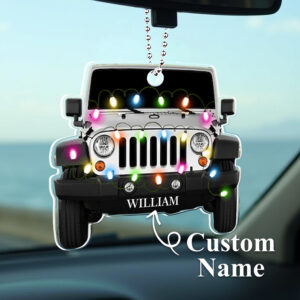 Personalized Car Ornament with Name Acrylic Christmas Ornament for Christmas Gift