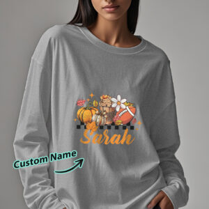 Custom Engraved Personalized Name Halloween Long Sleeve T-Shirt
