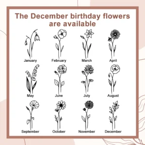 Personalised Name Birth Flower Wallet Card Holder Birthday Gift for her
