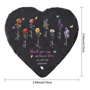 Custom Birth Flowers Garden Stone Personalized Grandma's Garden Stone for Mother's Day Gift