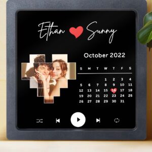 Personalized Name Photo Calendar and Music Fridge Magnet for Memorable Gifts