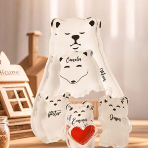 Personalized Bear Puzzle Single Parent Bears Family Block Puzzle Gifts for Mother Father
