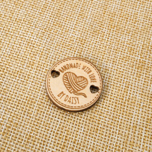 Personalized Handmade with Love Wooden Buttons Set of 15 Clothing Labels Gift for Mother Grandma Knitting Crocheting Lovers