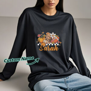 Custom Engraved Personalized Name Halloween Long Sleeve T-Shirt