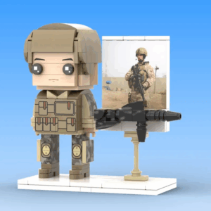 Full Body Customized 1 Person Brick Figures with Photo Soldier Theme Gift Birthday Gift Valentines Gift Father's Day Gift