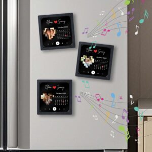 Personalized Name Photo Calendar and Music Fridge Magnet for Memorable Gifts