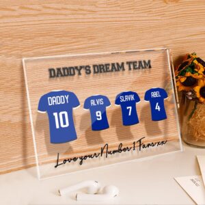Custom Plaque With Names Gifts for Dad - Daddy's Dream Team