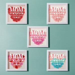 Custom Flower Shadow Box Personalized Name Flower Shadowbox Frame Mother's Day Gift