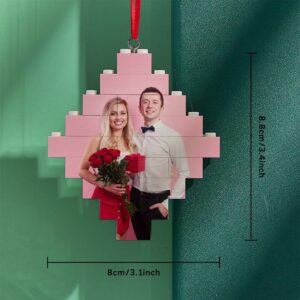 Custom Photo Block Building Bricks Lozenge Shape Christmas Ornament