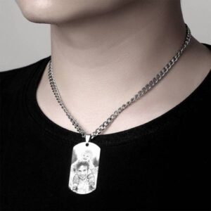Personalised Engraved Necklace Men's Jewelry With Engraving Stainless Steel Gift For Dad