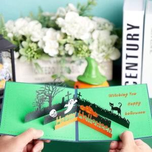 Halloween 3D Pop Up Card Cemetery Pattern Pop Up Greeting Card