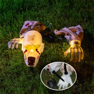 Halloween Decorations Outdoor Lighted Zombie Skeleton for Garden Haunted House Graveyard Halloween Party