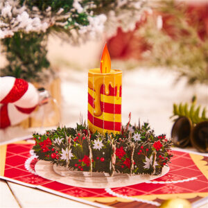 Christmas 3D Pop Up Card Christmas Candle Greeting Card