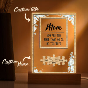 Personalized Dad You Are the Piece that Holds Us Together Acrylic Night Light Father's Day Gift for Dad