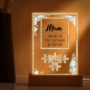 Personalized Dad You Are the Piece that Holds Us Together Acrylic Night Light Father's Day Gift for Dad