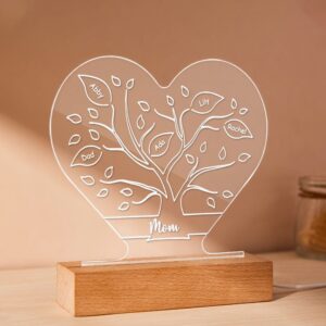 Custom Night Light With Family Tree and Names Gifts for Mom