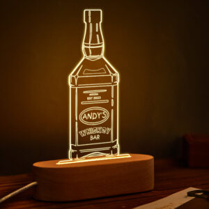 Personalized  Liquor Night Light 7 Colors Acrylic Wine 3D Lamp Father's Day Gifts