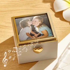 Custom Magical Cake Candle Music Box Flip Box With Personalized Text and Photo Mother's Day Gifts