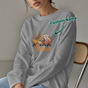 Custom Engraved Personalized Name Halloween Long Sleeve T-Shirt
