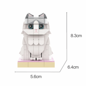 Christmas Cat With Scarf And Hat Fully Body Customizable 1 Cat Personalized X-Mas Cat Photo CustomBrick Figures Small Particle Block