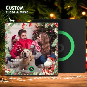 FridgeBeats Framed Custom Family Photo Music Fridge Magnet Christmas Gifts for Family Personalized Music Magnets Can Play Songs