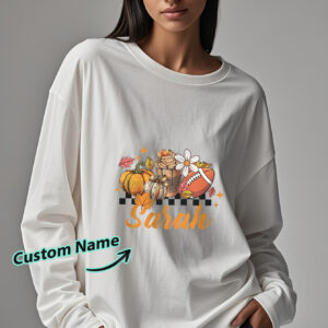 Custom Engraved Personalized Name Halloween Long Sleeve T-Shirt