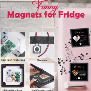 Personalized Name Photo Calendar and Music Fridge Magnet for Memorable Gifts