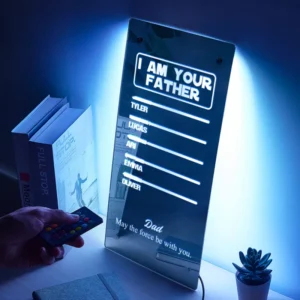 Custom Name Father's Day Hot Sale I Am Their Father Lightsaber Mirror Lamp