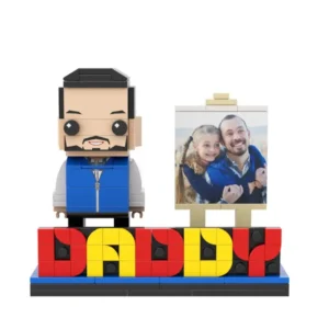 Full Body Customizable DADDY Building Block Figures with Photo - Perfect Father's Day Gift