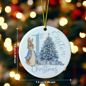 Personalized Baby's First Christmas Ornament Cute Rabbit Ornament for New Baby Christmas Gift