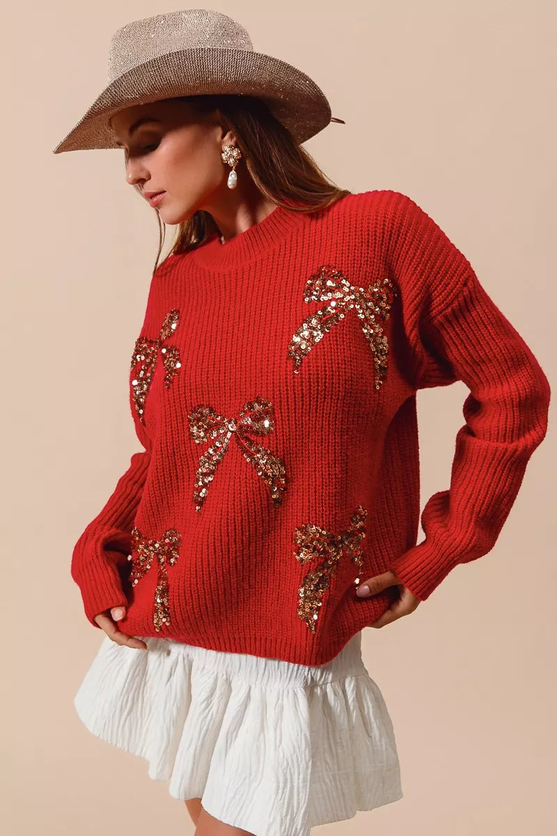 So Me All Over Ribbon Sequins Christmas Holiday Sweater 6 1891b07caddf439d8e9370f252cf2bd2-Max-Origin
