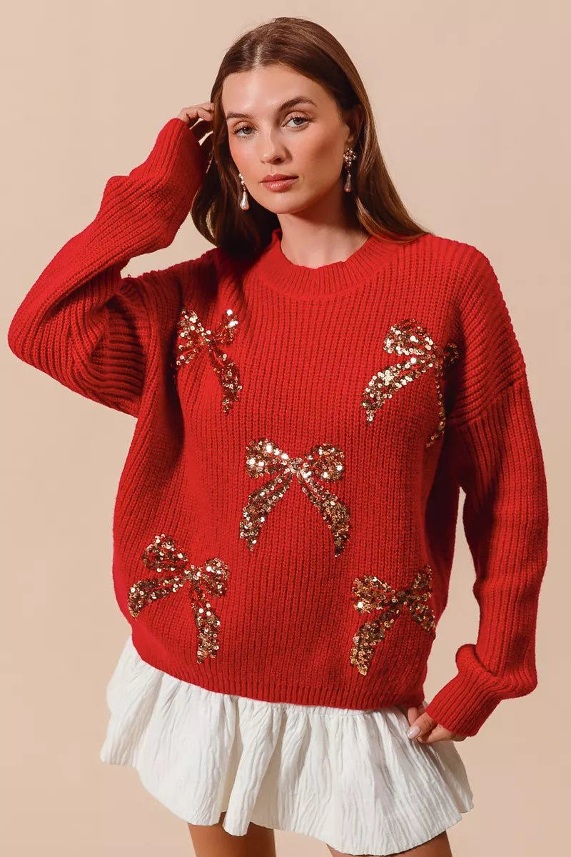 So Me All Over Ribbon Sequins Christmas Holiday Sweater 1 741f005e64f34076af69e17216eb9d3b-Max-Origin