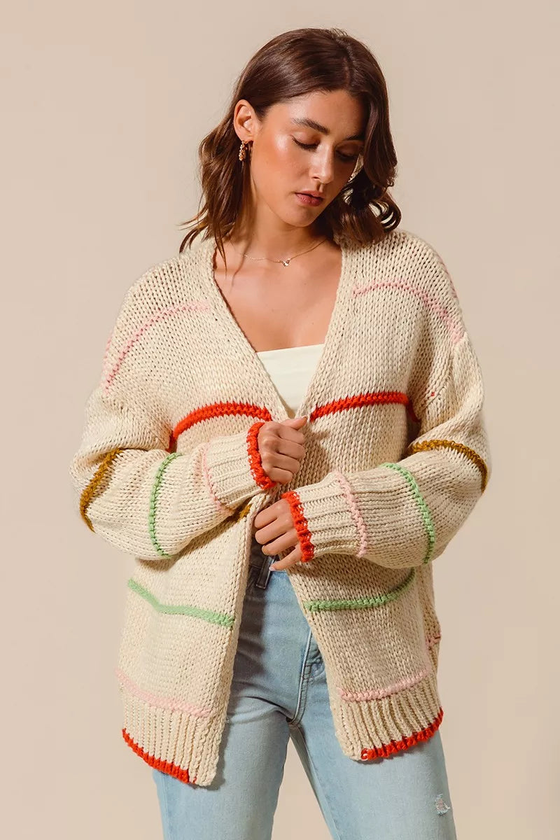 So Me Loose Fit Multi Stripe Open Front Cardigan 4 9979722310be4c6db655991da77c2ab5-Max-Origin