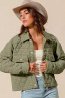 SO ME Triangle Quilting Stitch Button Up Knit Jacket