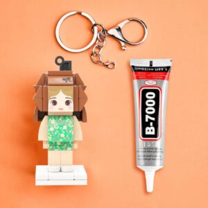 Mini Brick Figure with Keychain