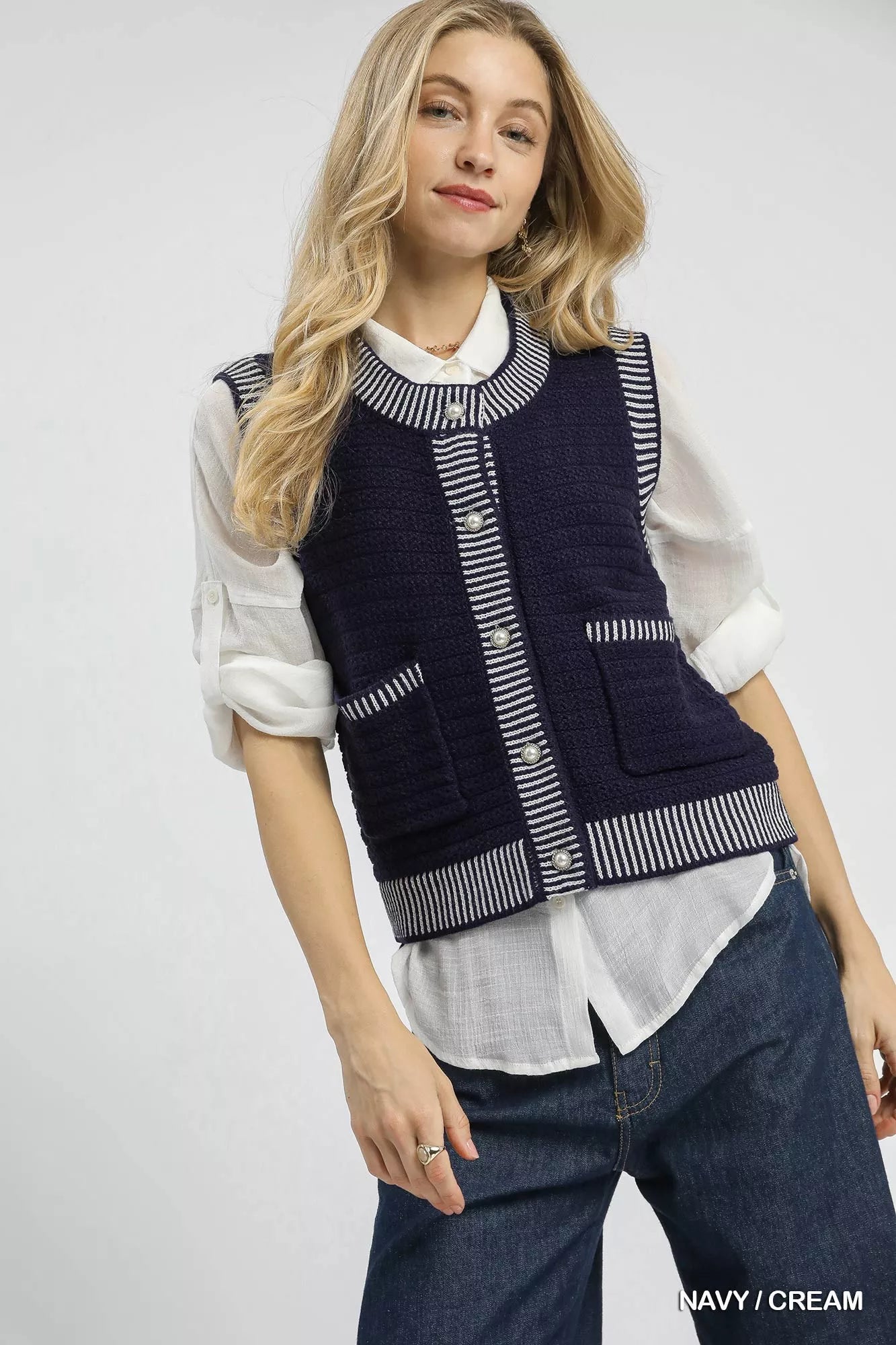 Umgee Contrast Striped Trim Button-Down Sweater Vest 1 0e2ef248-db3e-4a73-8384-0fe106fd1cfe-Max-Origin
