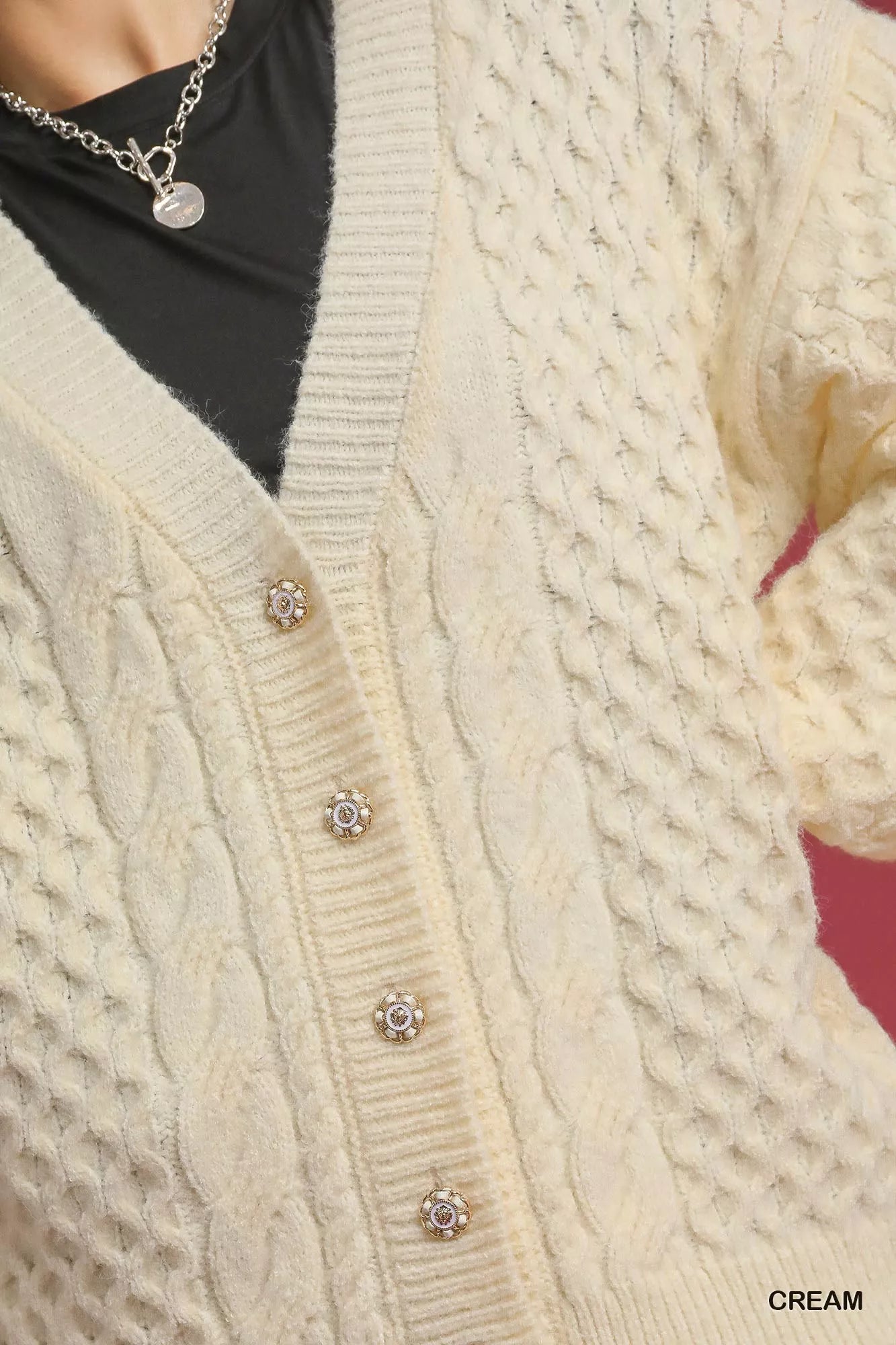 Umgee Cable Knit Pearl Button Cardigan 5 1491c346-faaa-4339-9f93-b6f20f681313-Max-Origin