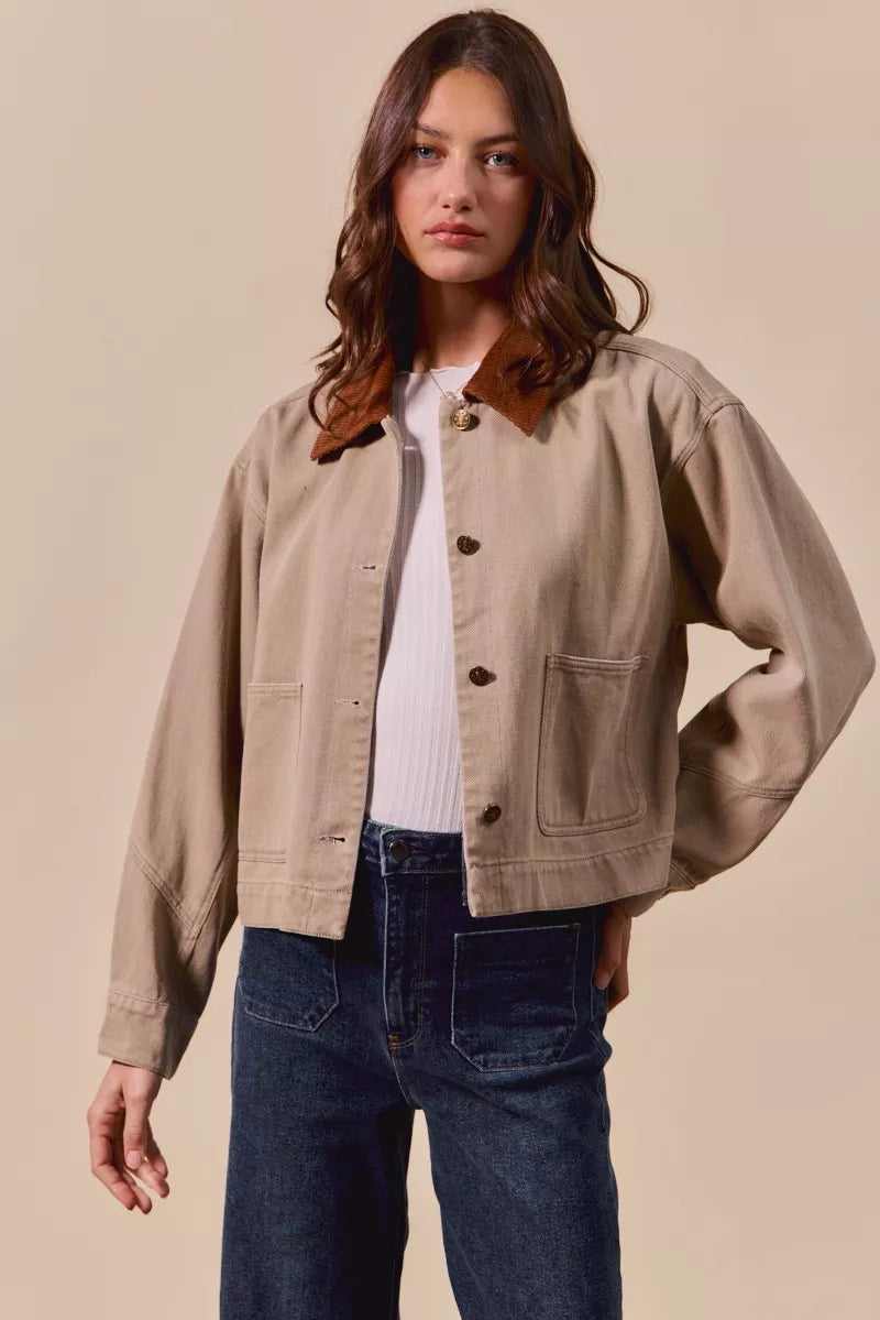 So Me Cotton Twill Cropped Barn Jacket Wtih Collar 6 8429ee1bfee54842a9940f3df64eebf6-Max-Origin