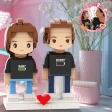 Mother’s Day Gift Matching Shirt Battery Low Personalized Head 2 People Custom Brick Figures For Mommy