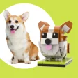 Fully Body Customizable Corgi 1 Dog Photo Custom Brick Figures Small Particle Block Brick Me Figures Customized Corgi Only