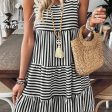 Black Stripe U Neck Sleeveless Loose Fit Mini Dress
