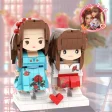 Mother’s Day Daughter Mother Pretty Matching Dress Customizable Head 2 People Custom Brick Figures Gift for Mom On Mother’s Day