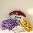 Custom Name Hand-Knitted Rose Blanket Ready-Made Gift for Mother’s Day 80cm – 150cm